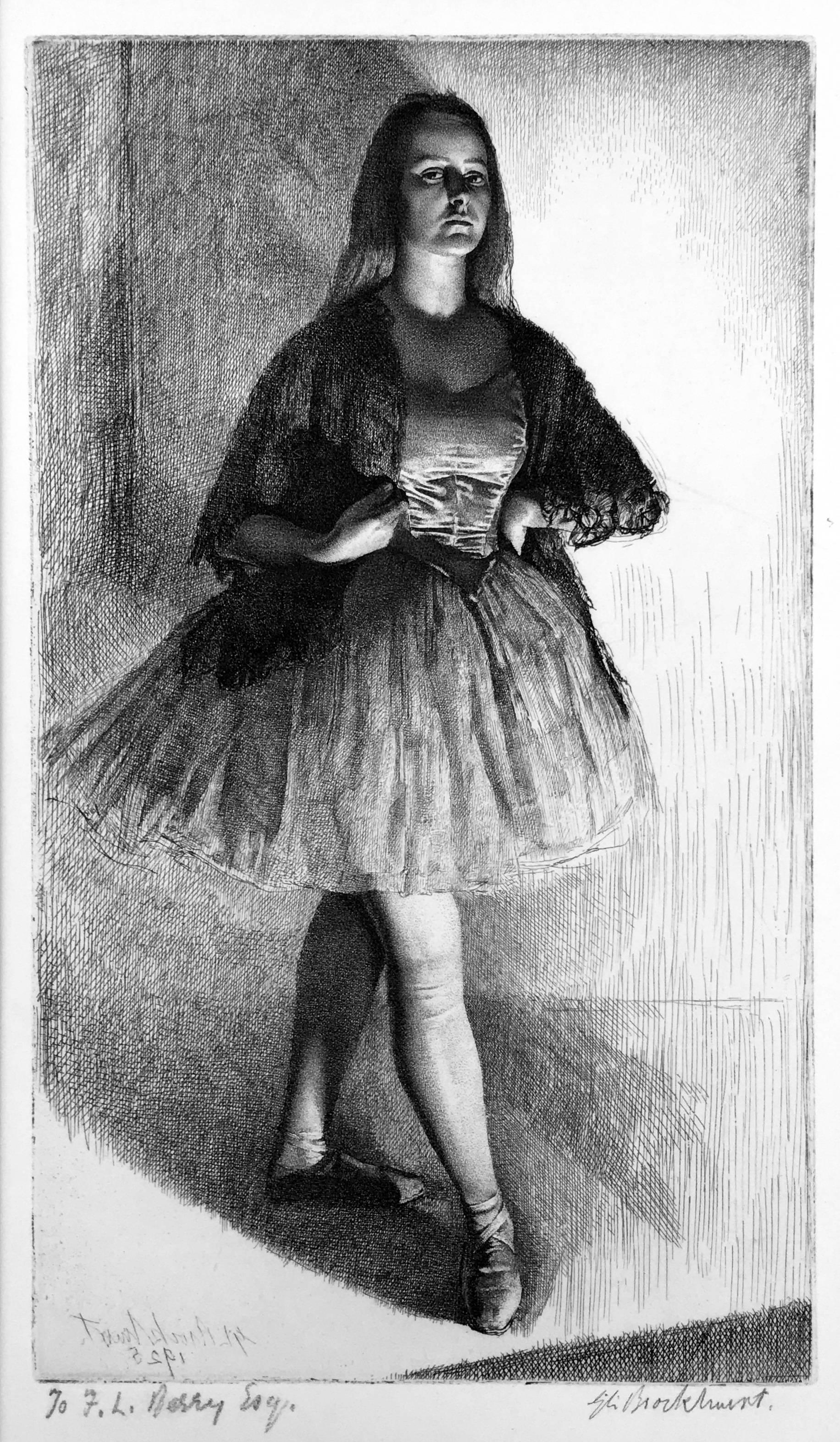 Gerald Leslie Brockhurst Figurative Print - The Dancer (Anais)