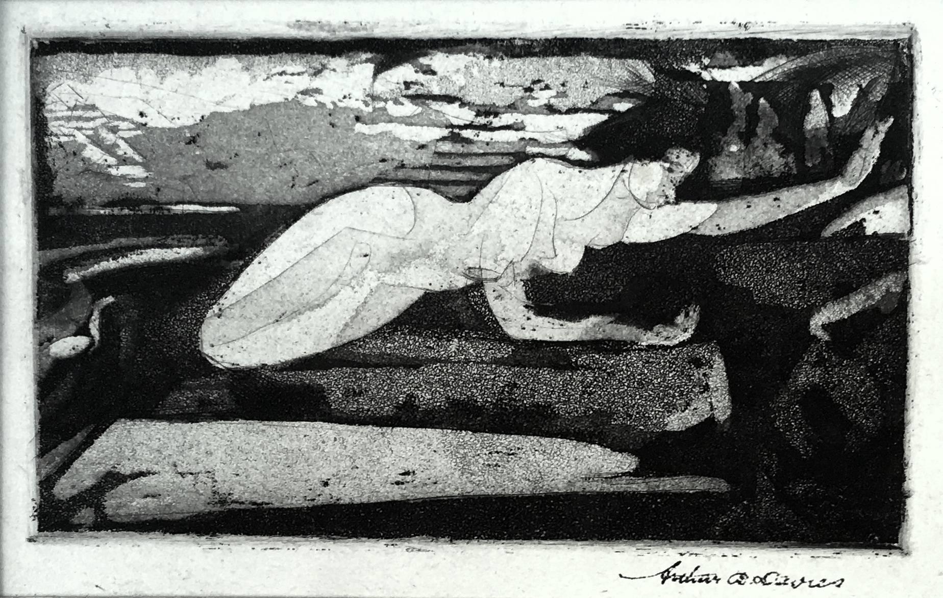 Arthur B. Davies Nude Print –  Wiedergeburt (auch „Fliegende Figuren“ genannt; Grenze des Lake)