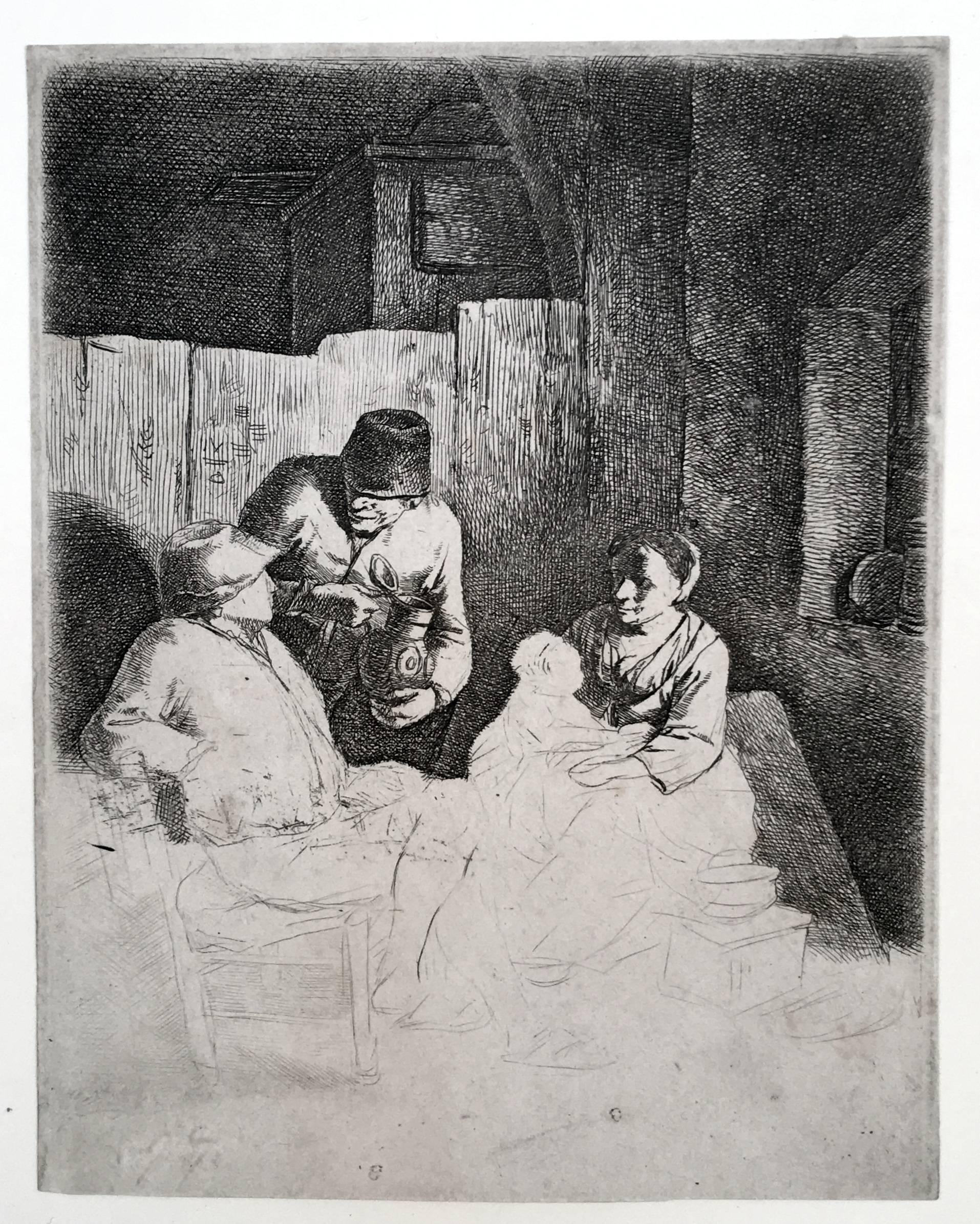 Figurative Print Cornelis Bega - La mère assise dans un auberge
