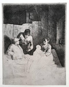 Antique The Mother Seated in an Inn