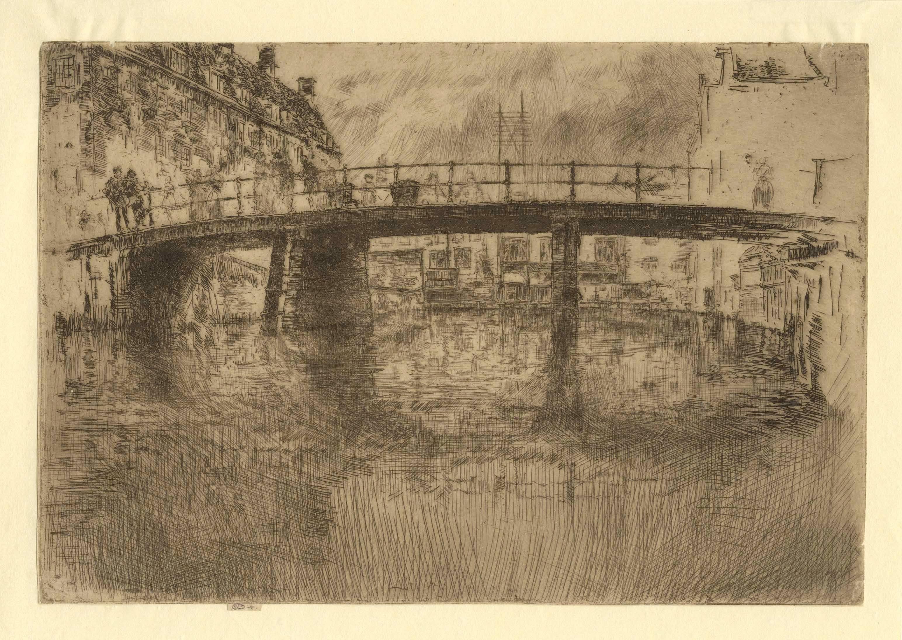 James Abbott McNeill Whistler Landscape Print - Bridge, Amsterdam