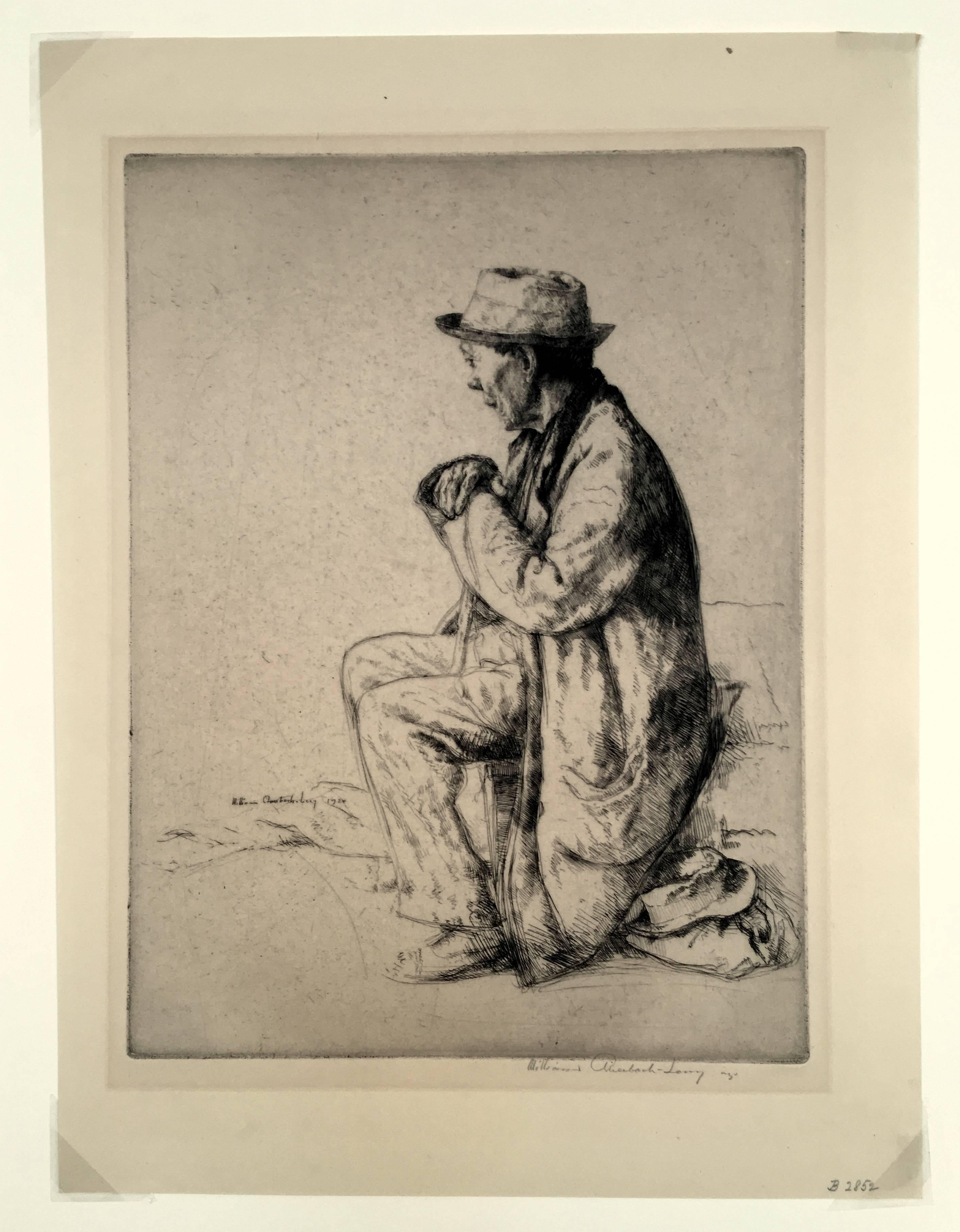 The Traveler (also The Emmigrant, Marchant des’habits) - Print by William Auerbach-Levy