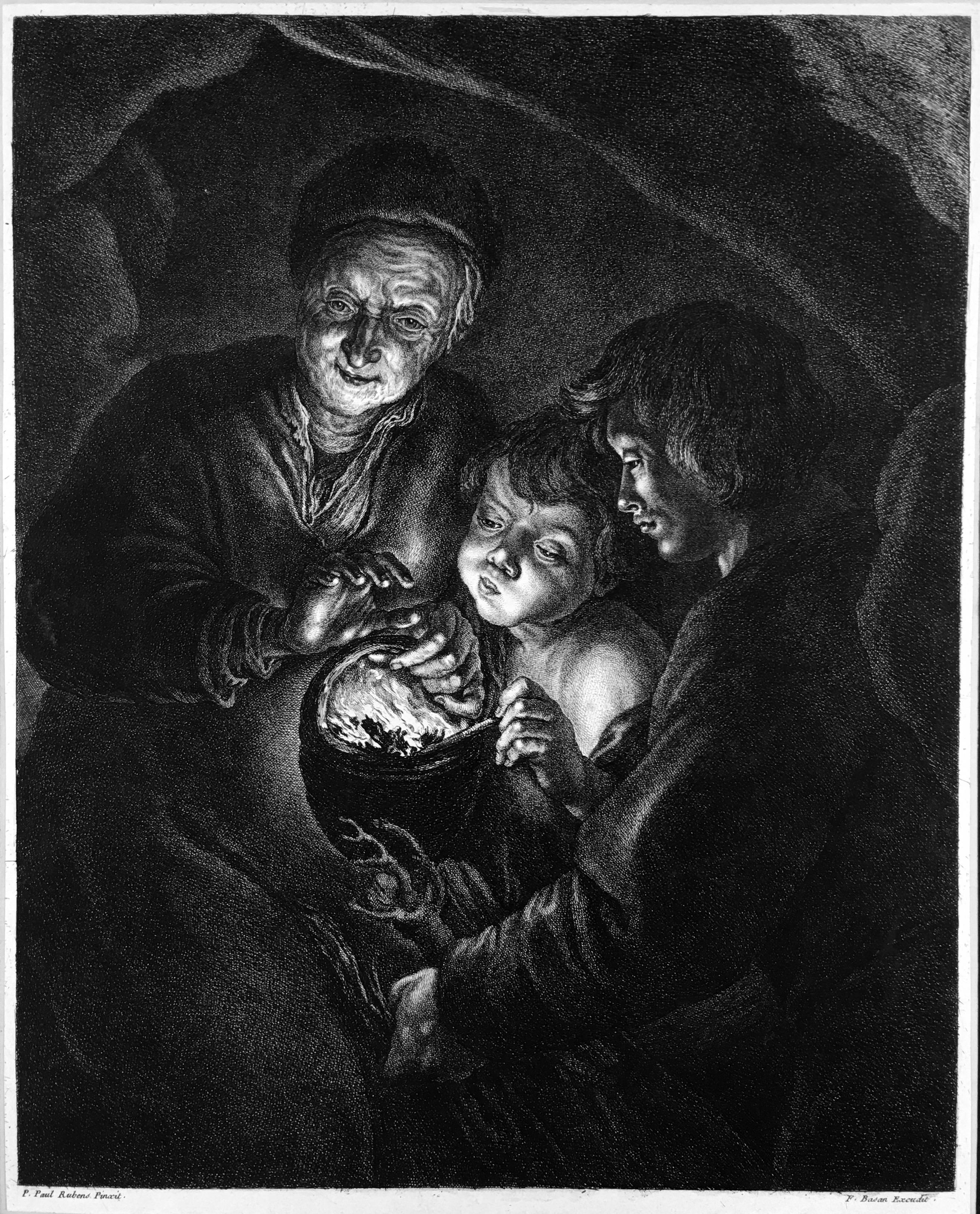 Peter Paul Rubens Figurative Print - Old Woman with Basket of Coal