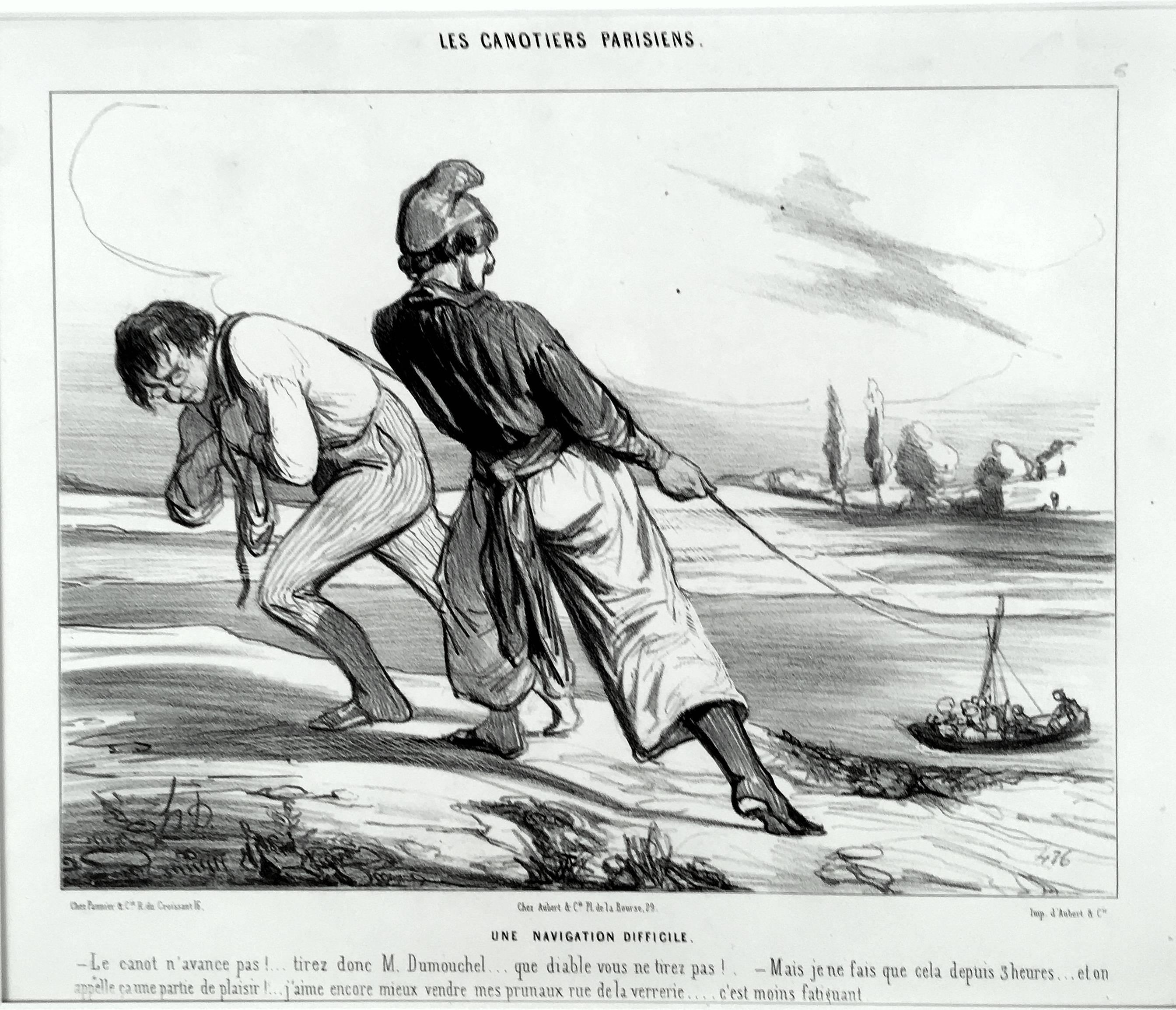 Honoré Daumier Figurative Print - Une Navigation Difficile