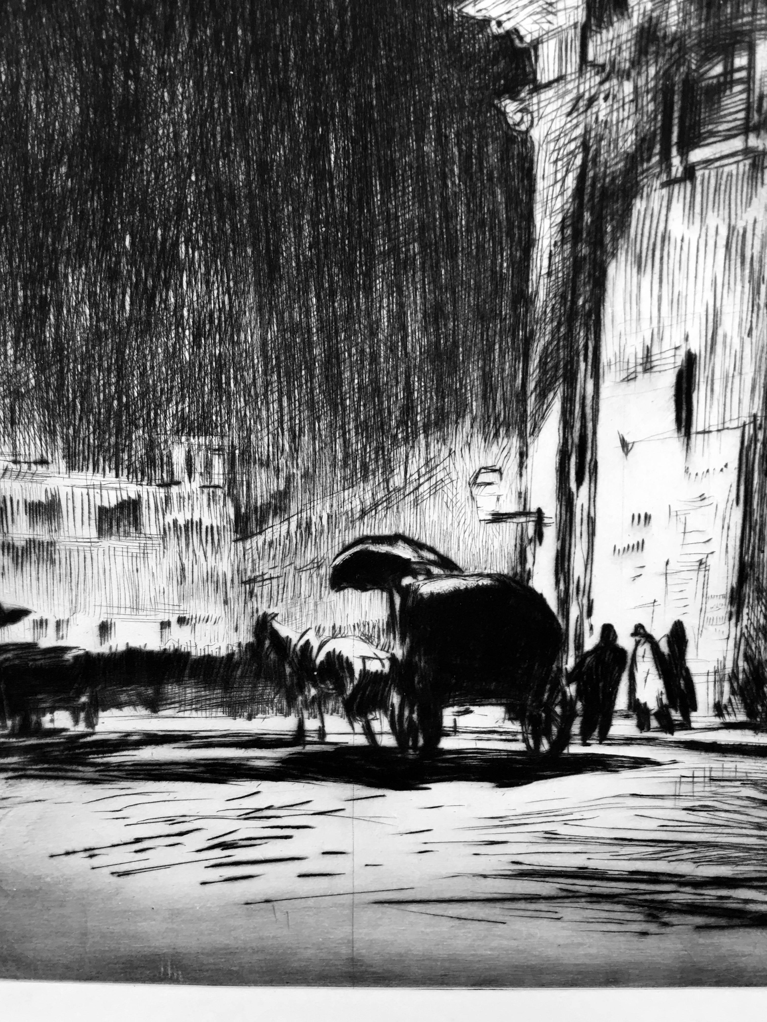 Rainy Night in Rome - Print by Sir Muirhead Bone