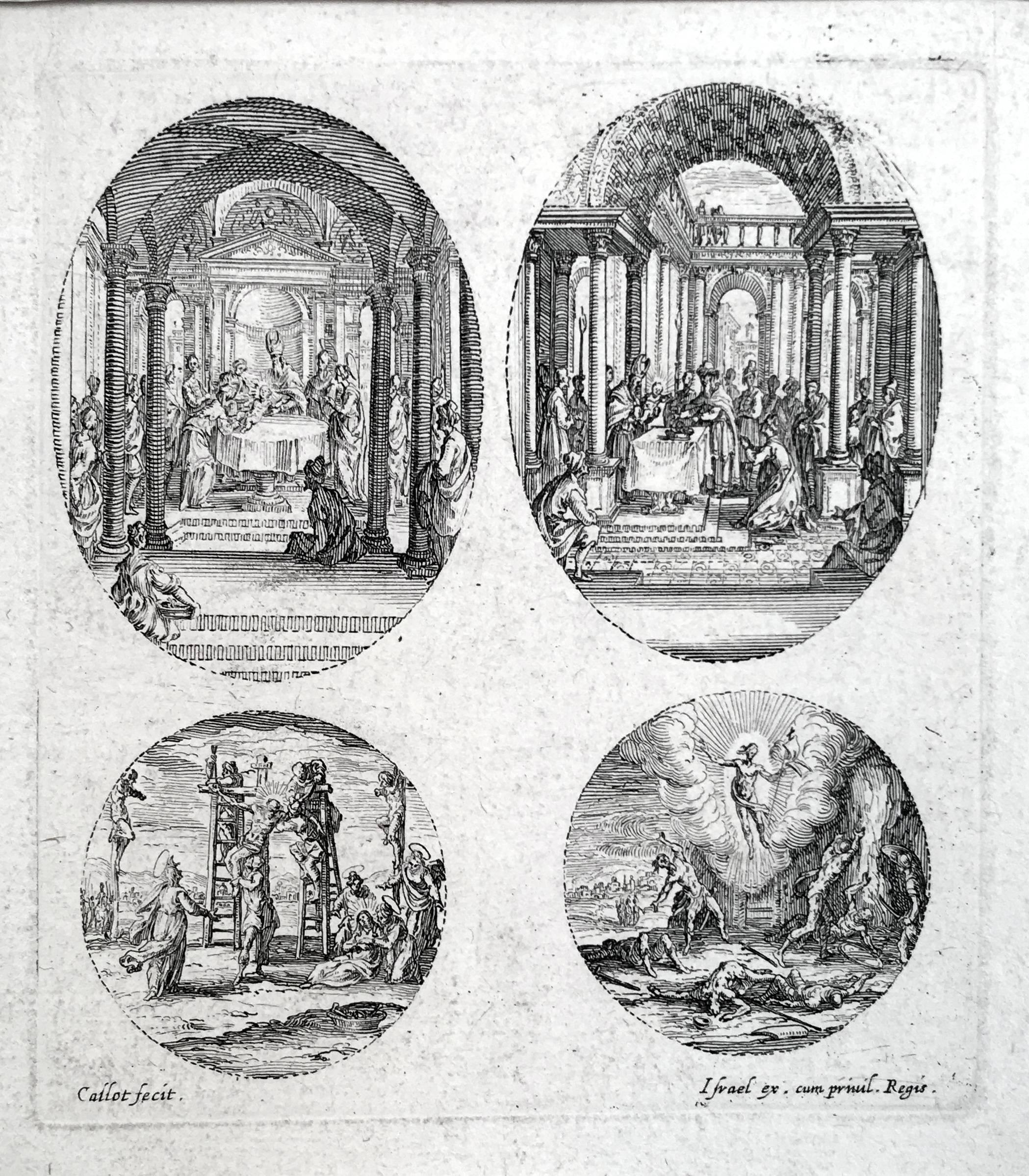 Mysteries of the Passion (Grau), Figurative Print, von Jacques Callot