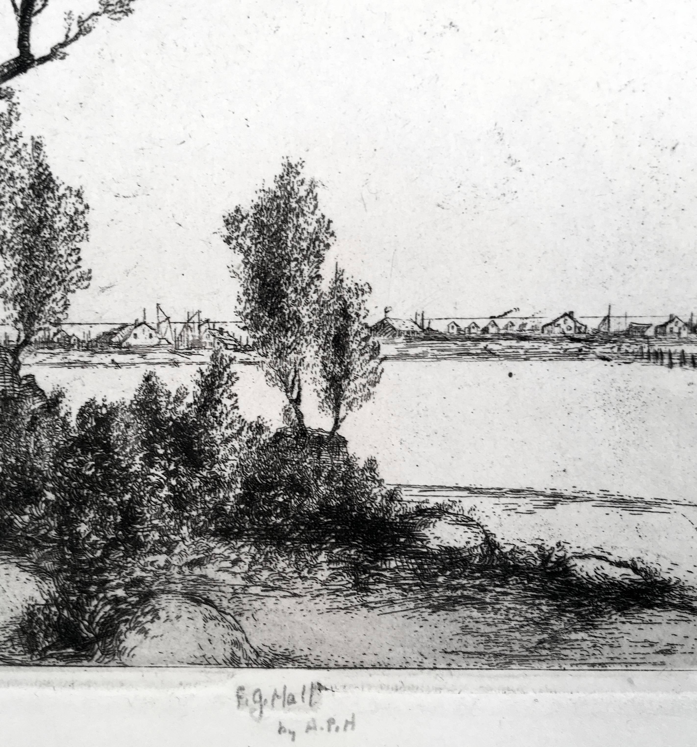 Beach and Willows - Print by Frederick Garrison Hall 