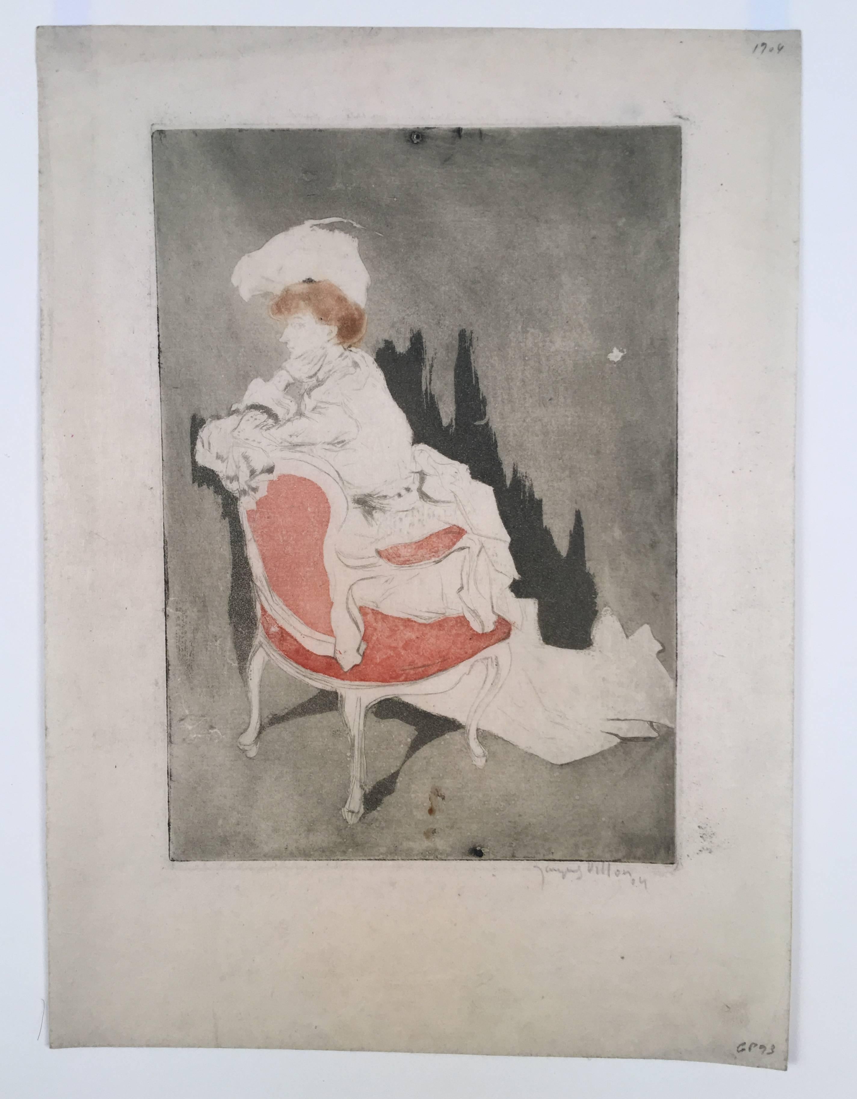 La Parisienne (tournee a gauche, petite planche) - Print by Jacques Villon