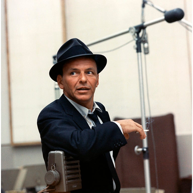 Sid Avery Color Photograph - Frank Sinatra at a Capitol Records Recording Session in Los Angeles