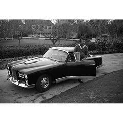 Dean Martin and his Facel Vega HK500 in the Driveway of his Beverly Hills Home