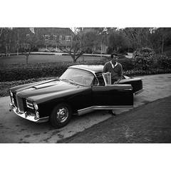 Dean Martin and his Facel Vega HK500 in the Driveway of his Beverly Hills Home