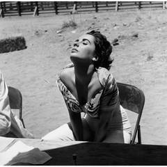 Elizabeth Taylor on Location in Marfa, Texas for the Film "Giant"