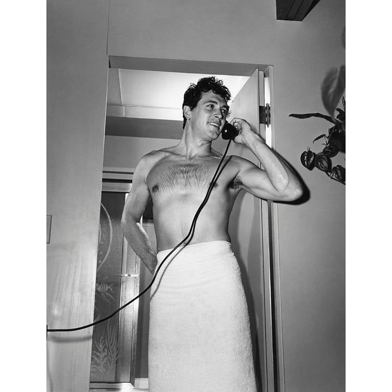 Sid Avery Black and White Photograph - Rock Hudson at his North Hollywood Home