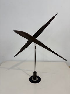 George Baker Bronze Kinetic Sculpture "Axis Interacting", Signed and Numbered