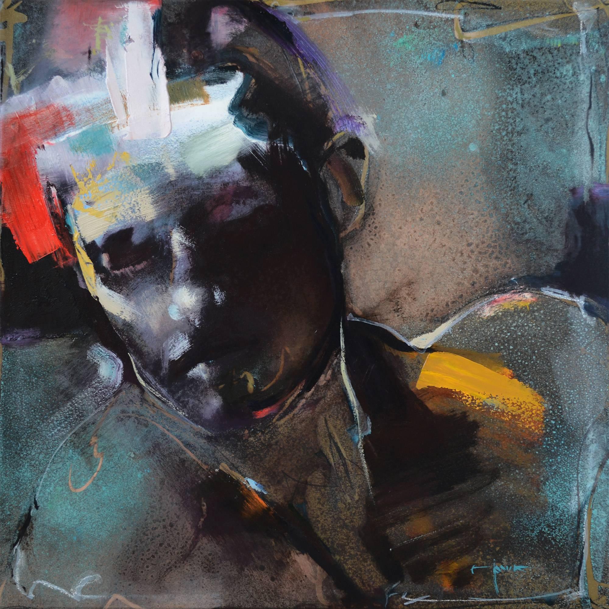 Richard Hawk Figurative Painting - Intention (Male Figure)