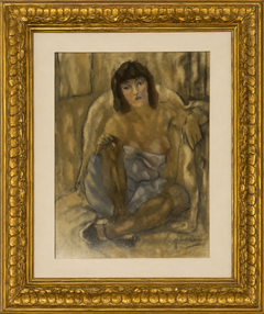 JULES PASCIN "Femme Assise" 1927-1928 pittura ad olio