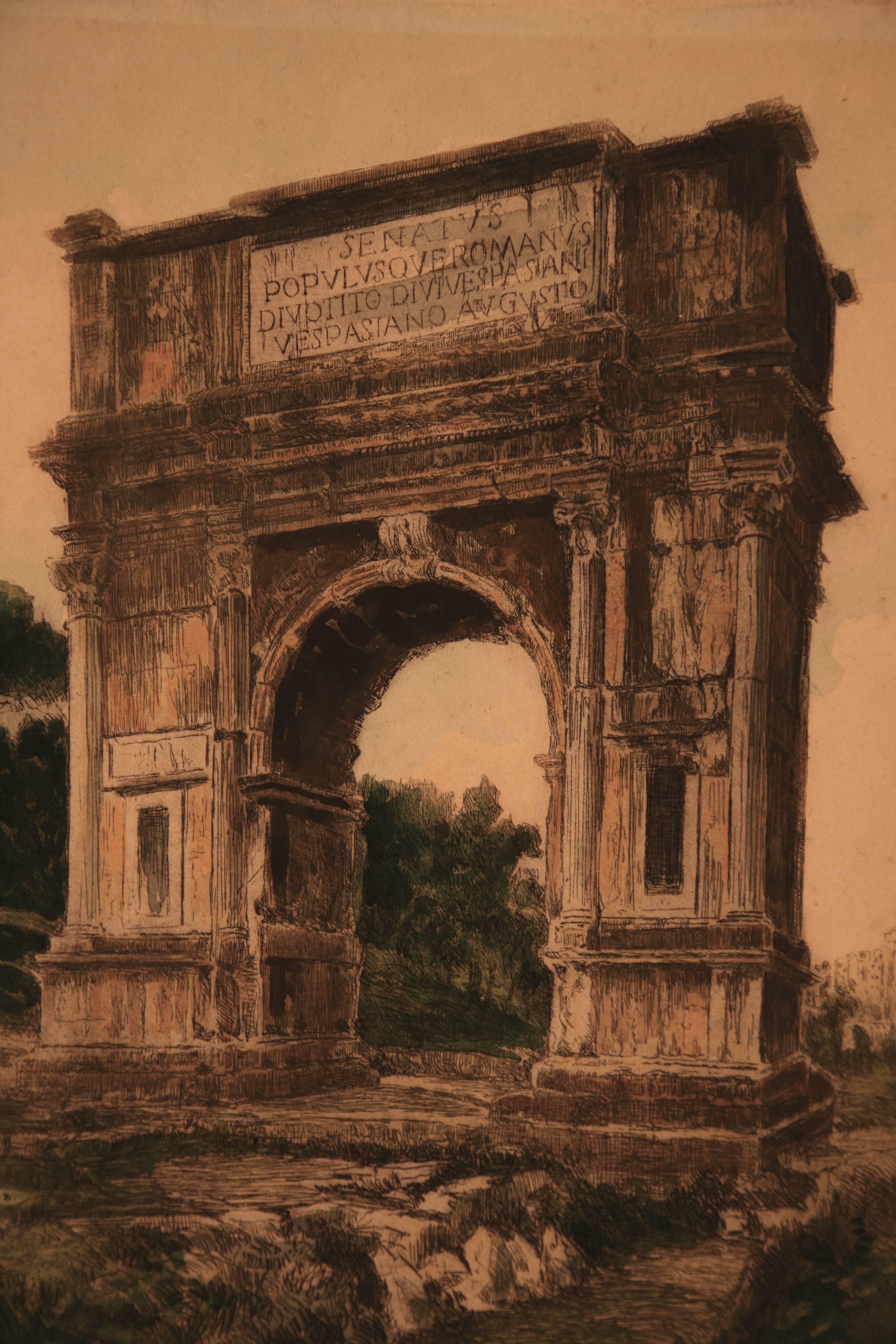Unknown Landscape Print - The Arch of Titus, Rome