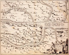 Antique 17th Century Map of Tigris and Euphrates Rivers (today Iraq)