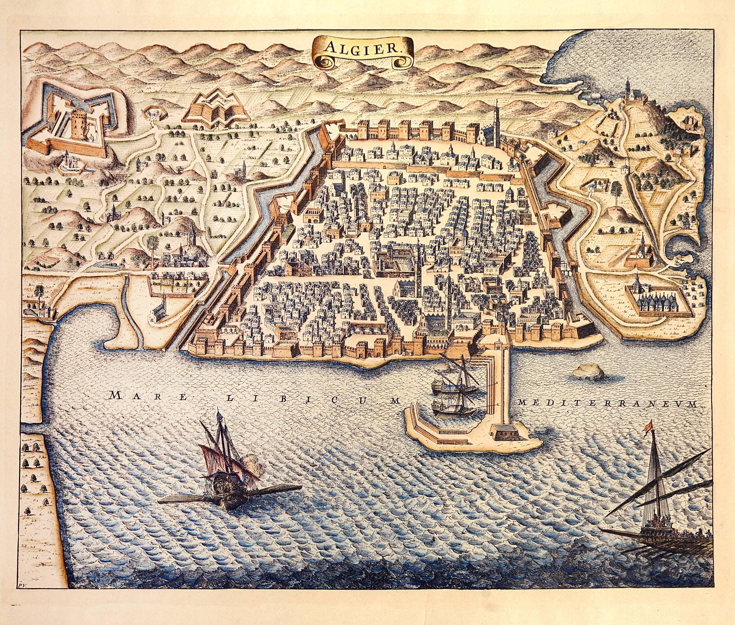 17th Century Map of Algiers