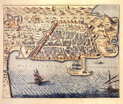 Retro 17th Century Map of Algiers
