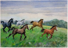 Wild Horses Watercolor