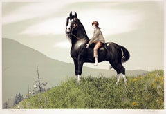 Vintage Girl Exercising Her Horse