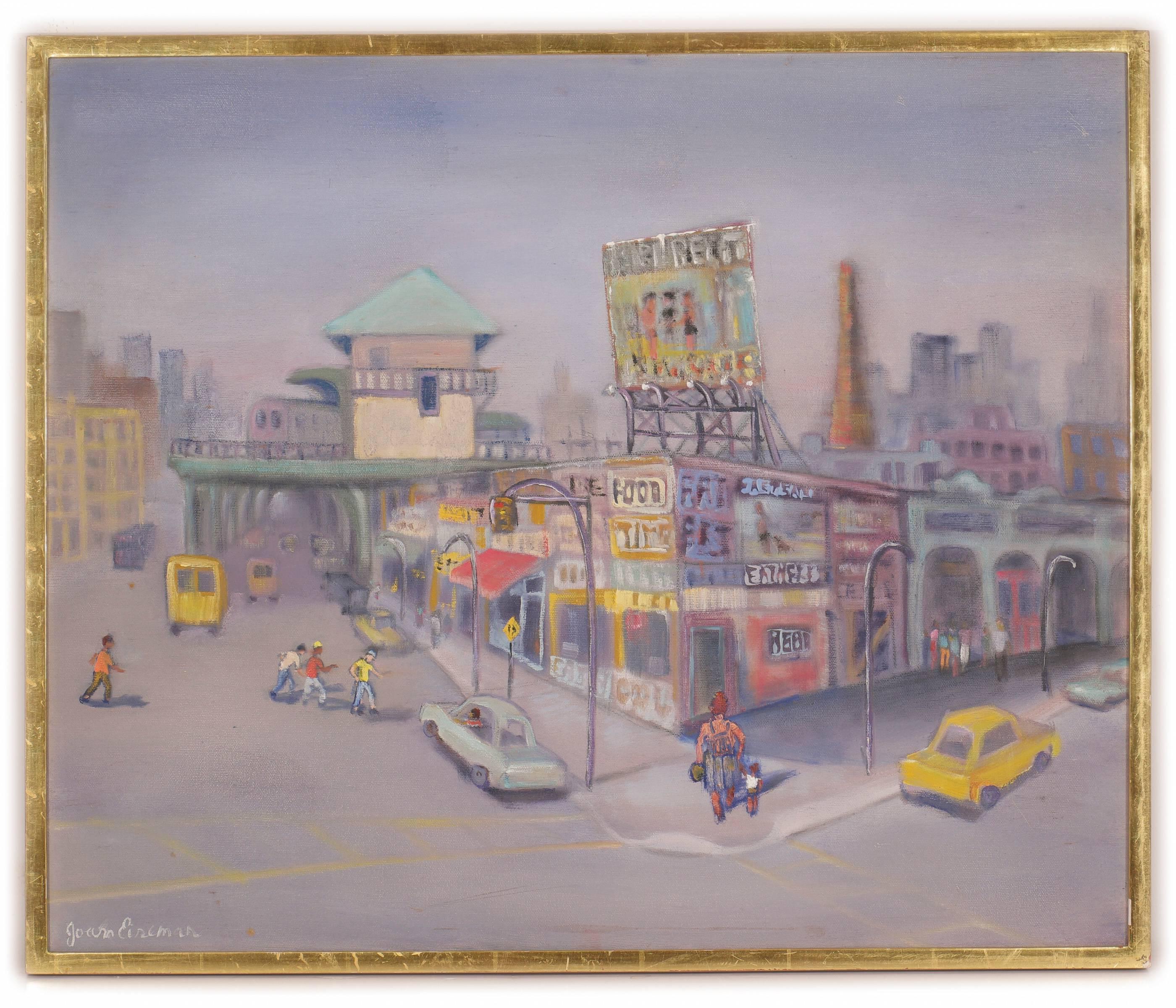 Joan Eisenman Landscape Painting – Stillwell Avenue, Coney Island