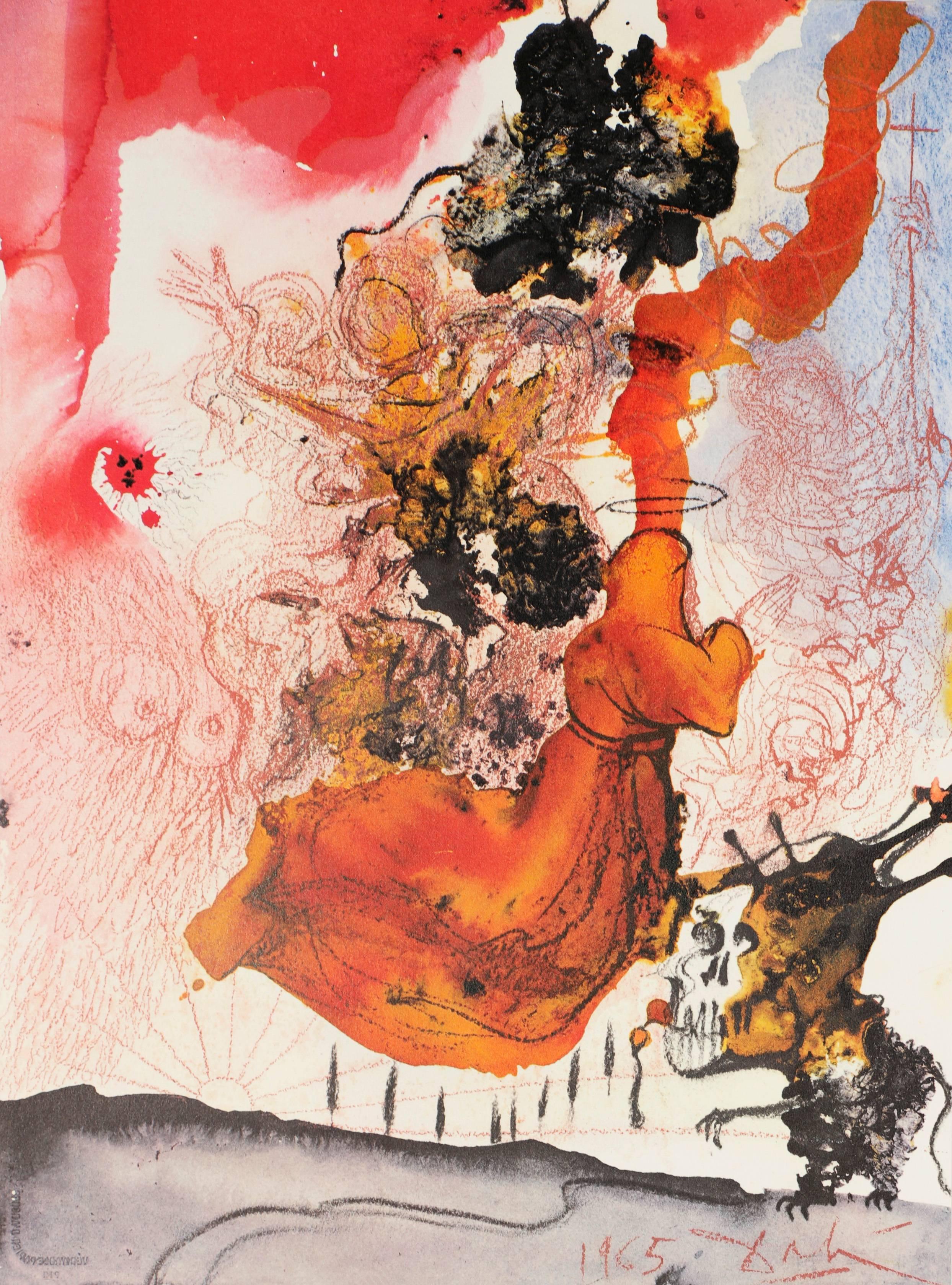 Salvador Dalí Figurative Print - "The Rising of Elisha"