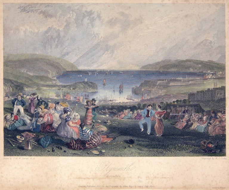 J.M.W. Turner Landscape Print - Plymouth, Devonshire