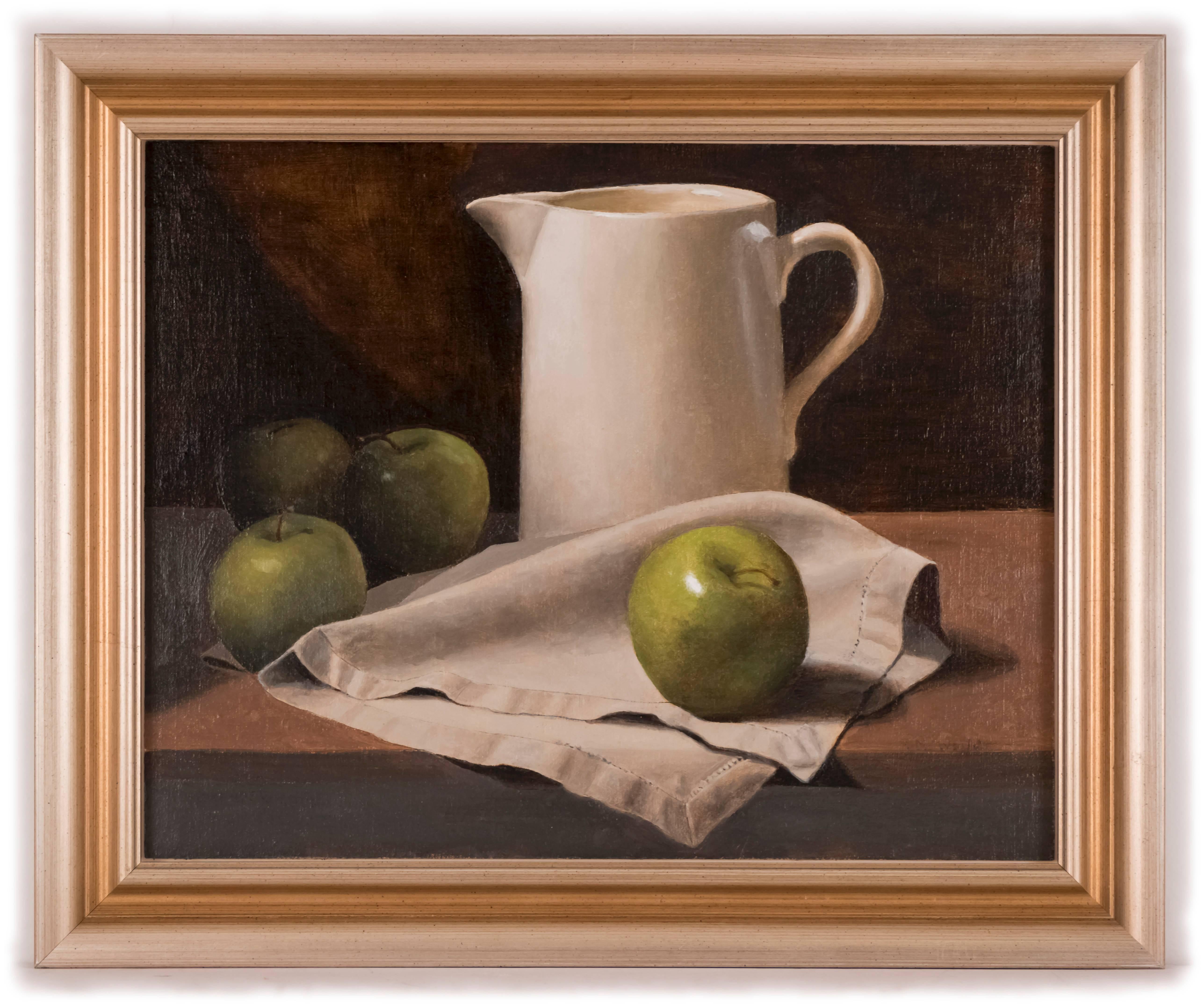 Rachel Newman Still-Life Painting - Still Life with Pitcher and Apples