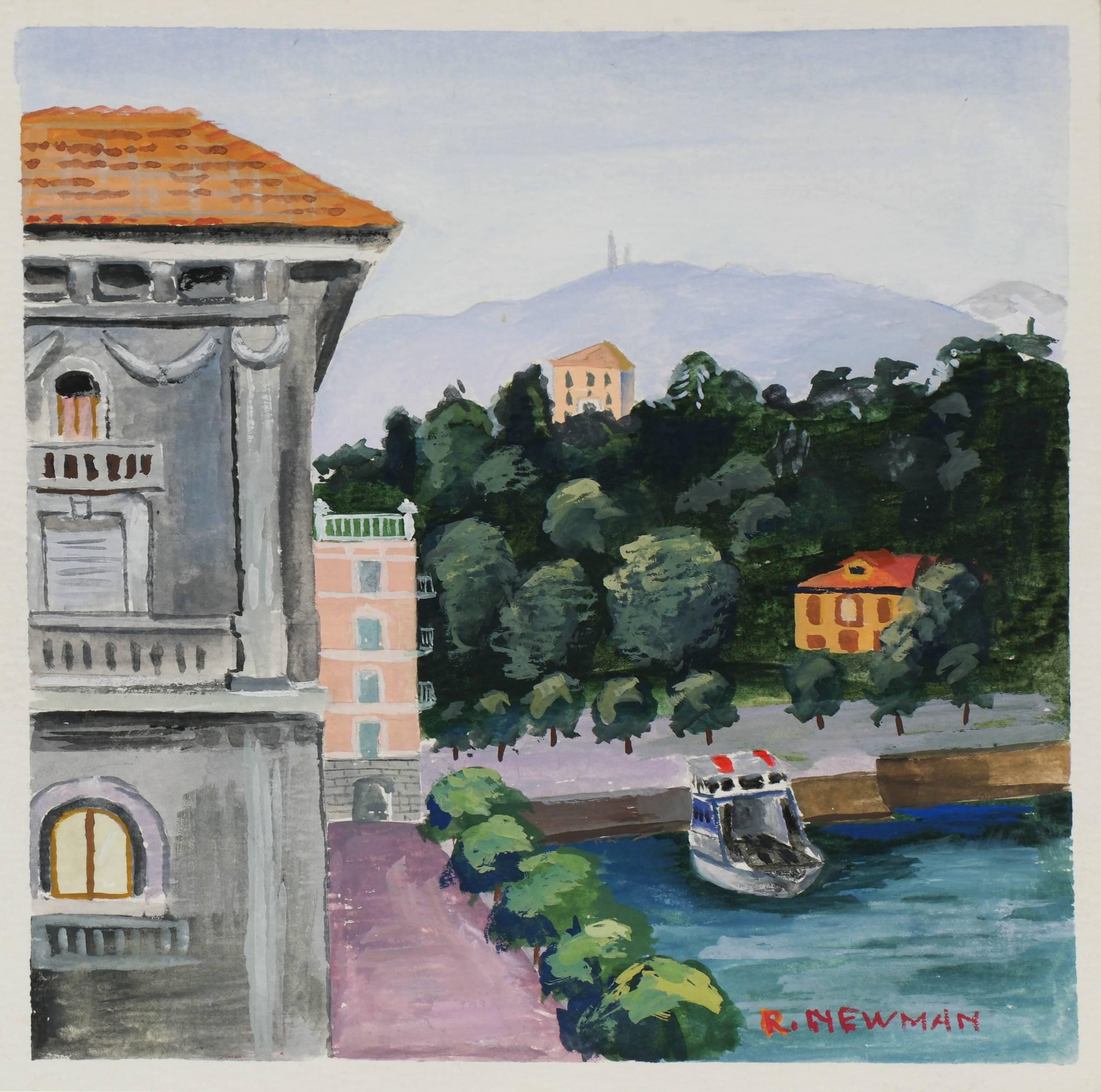 Rachel Newman Landscape Painting - Bellagio on Lake Como, Italy