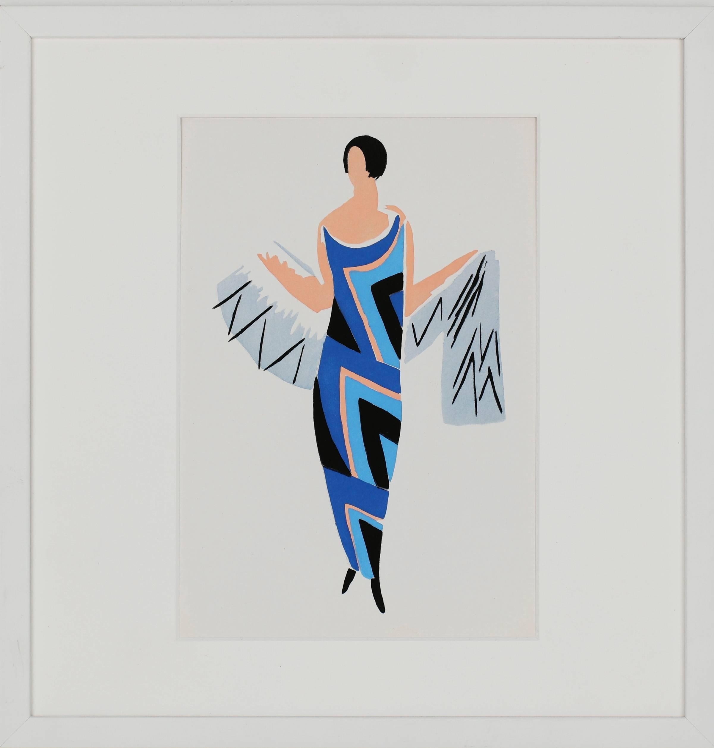 (after) Sonia Delaunay Figurative Print -  Dame en Bleu