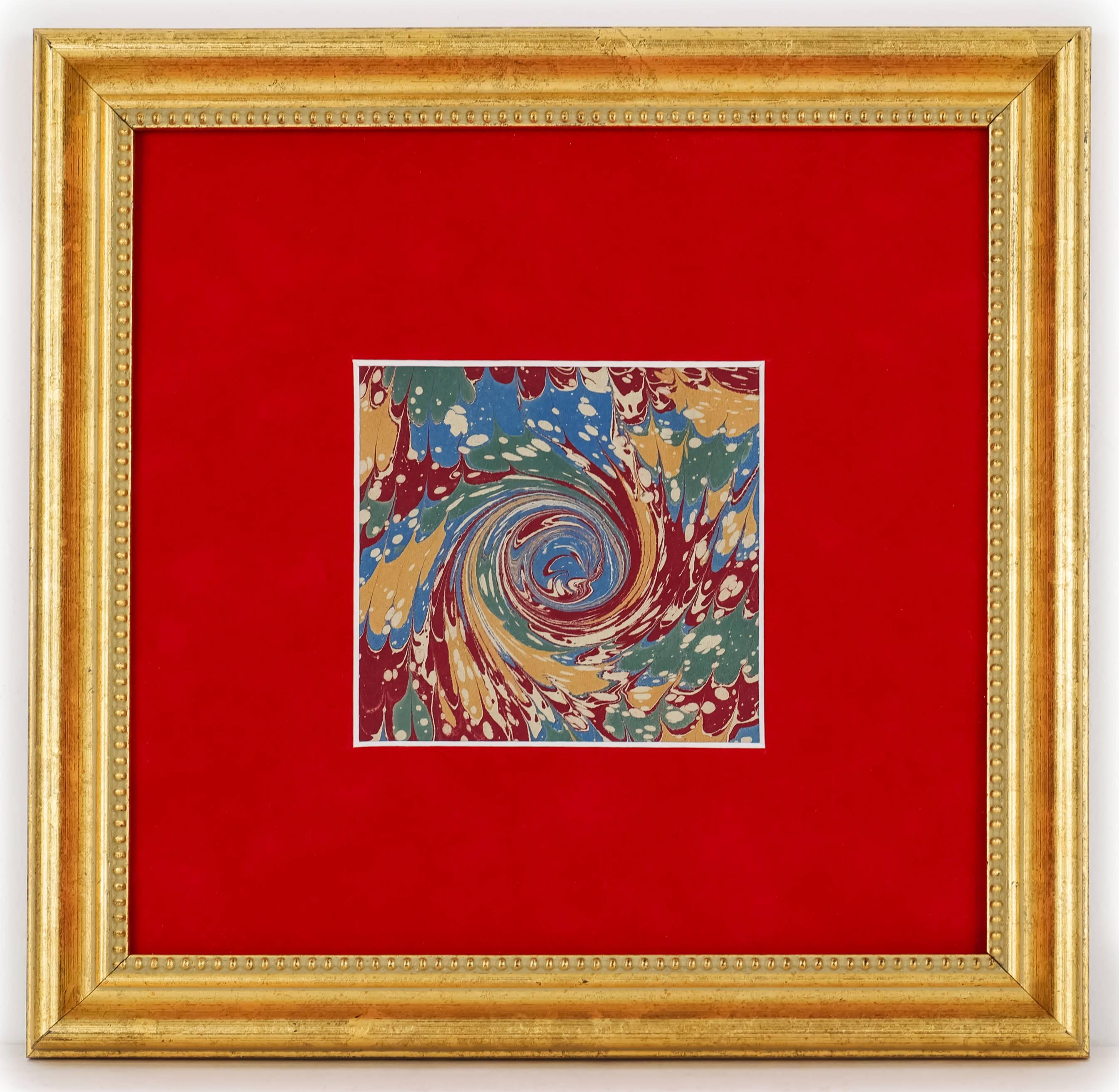 Unknown Abstract Painting - Marble book-end paper with spiral design