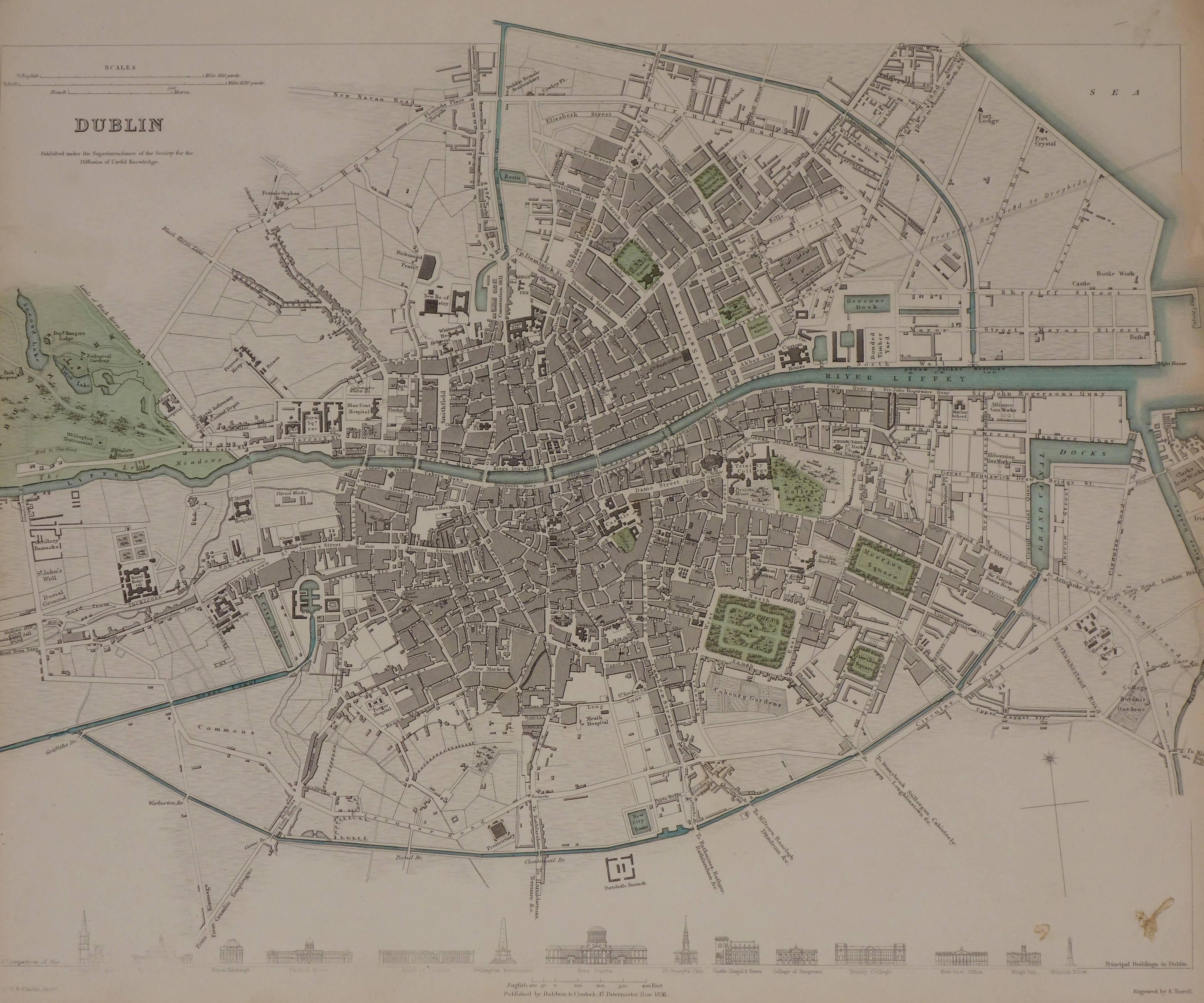 Unknown Landscape Print - Map of Dublin