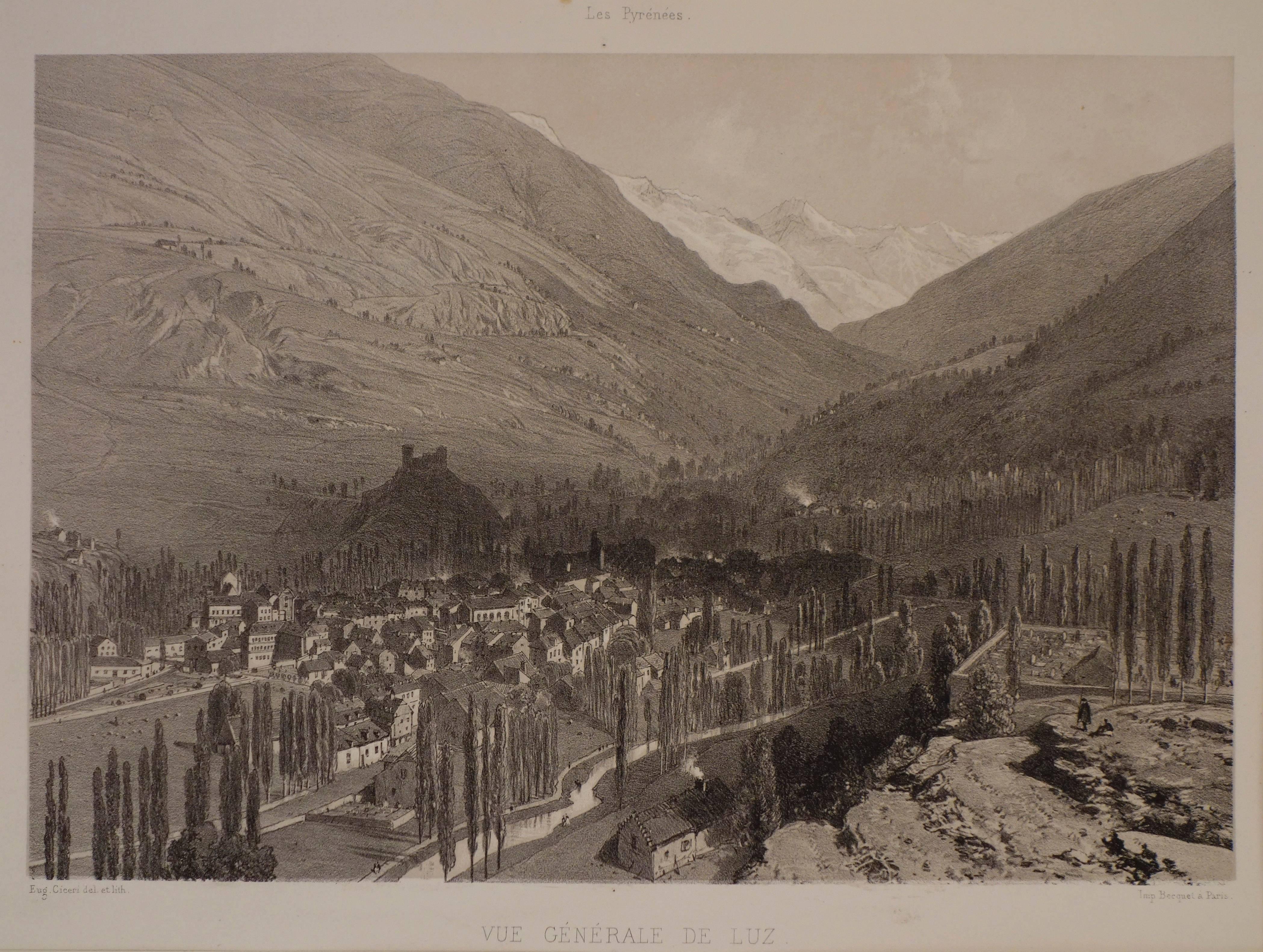 View of Luz (Saint-Sauveur) France - Print by Eugene Ciceri