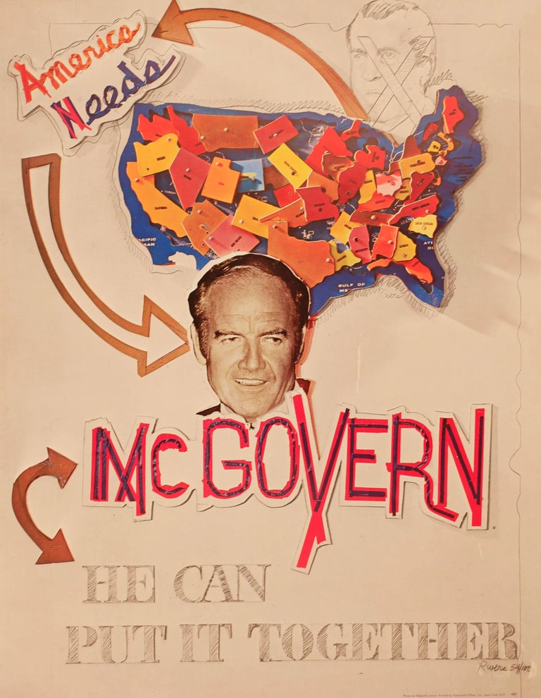 Larry Rivers Figurative Print - America Needs McGovern: He Can Put It Together Poster