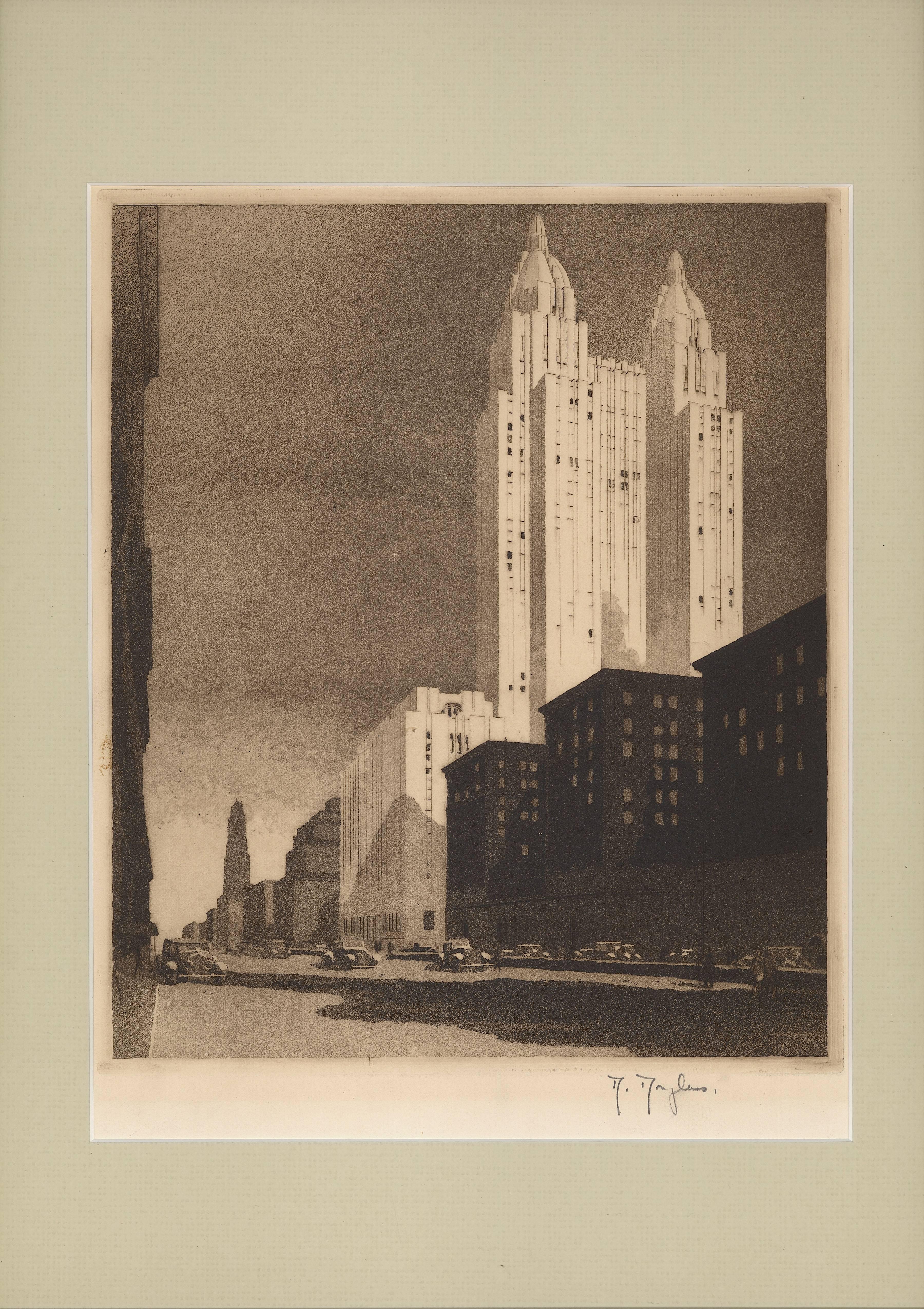 Unknown Landscape Print - Waldorf-Astoria Hotel