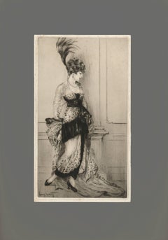 Vintage Woman with Headband, Unique Art Deco print