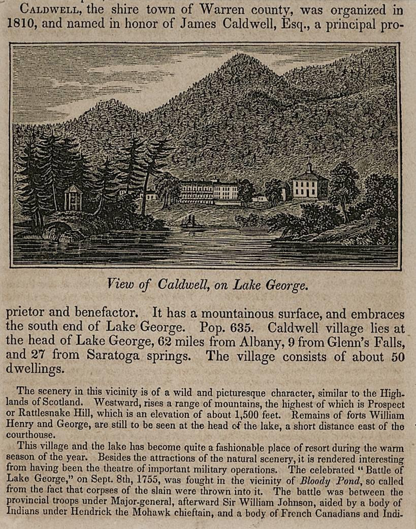 View of Caldwell, on Lake George - Print by Unknown