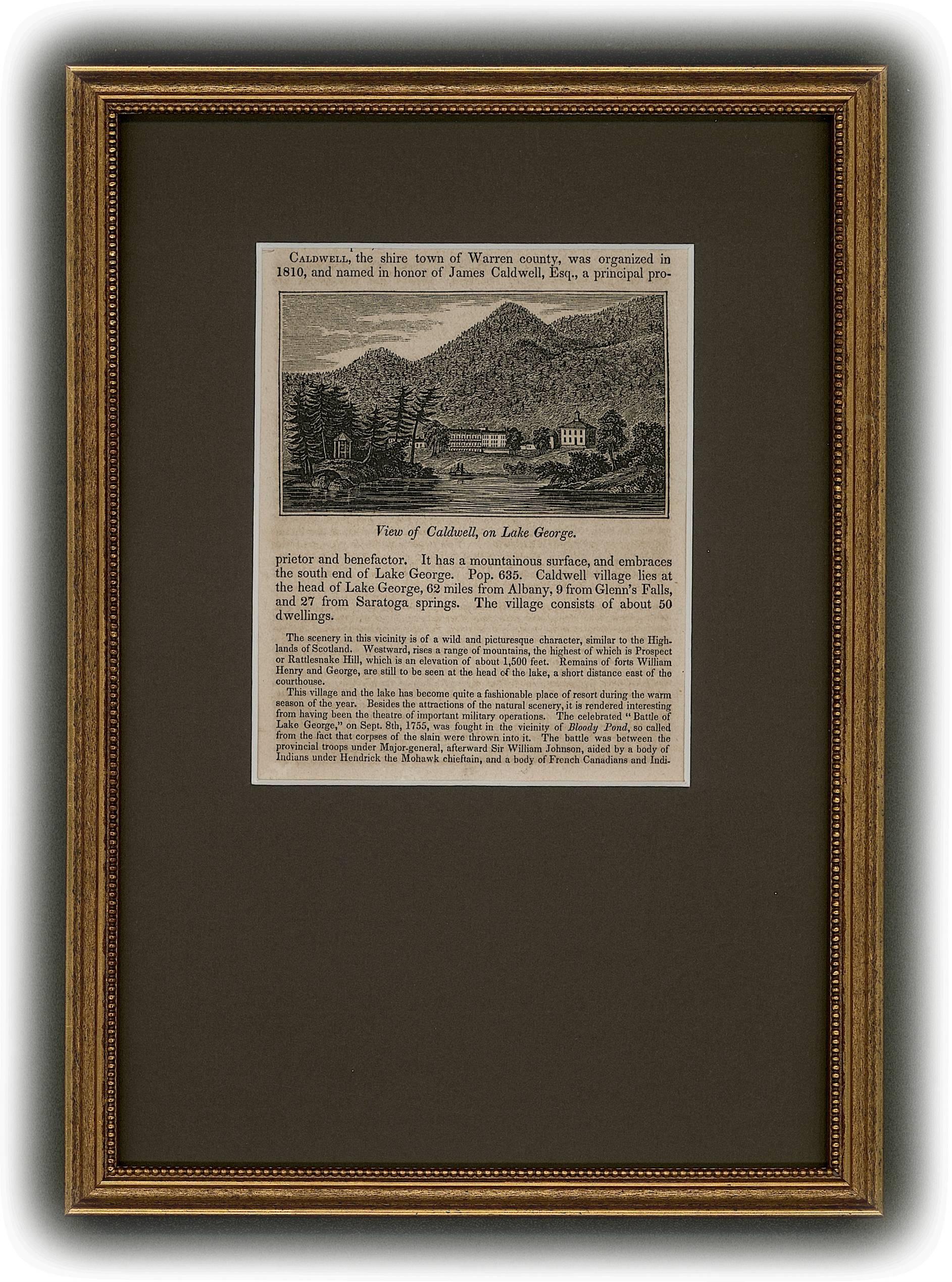 Unknown Landscape Print - View of Caldwell, on Lake George
