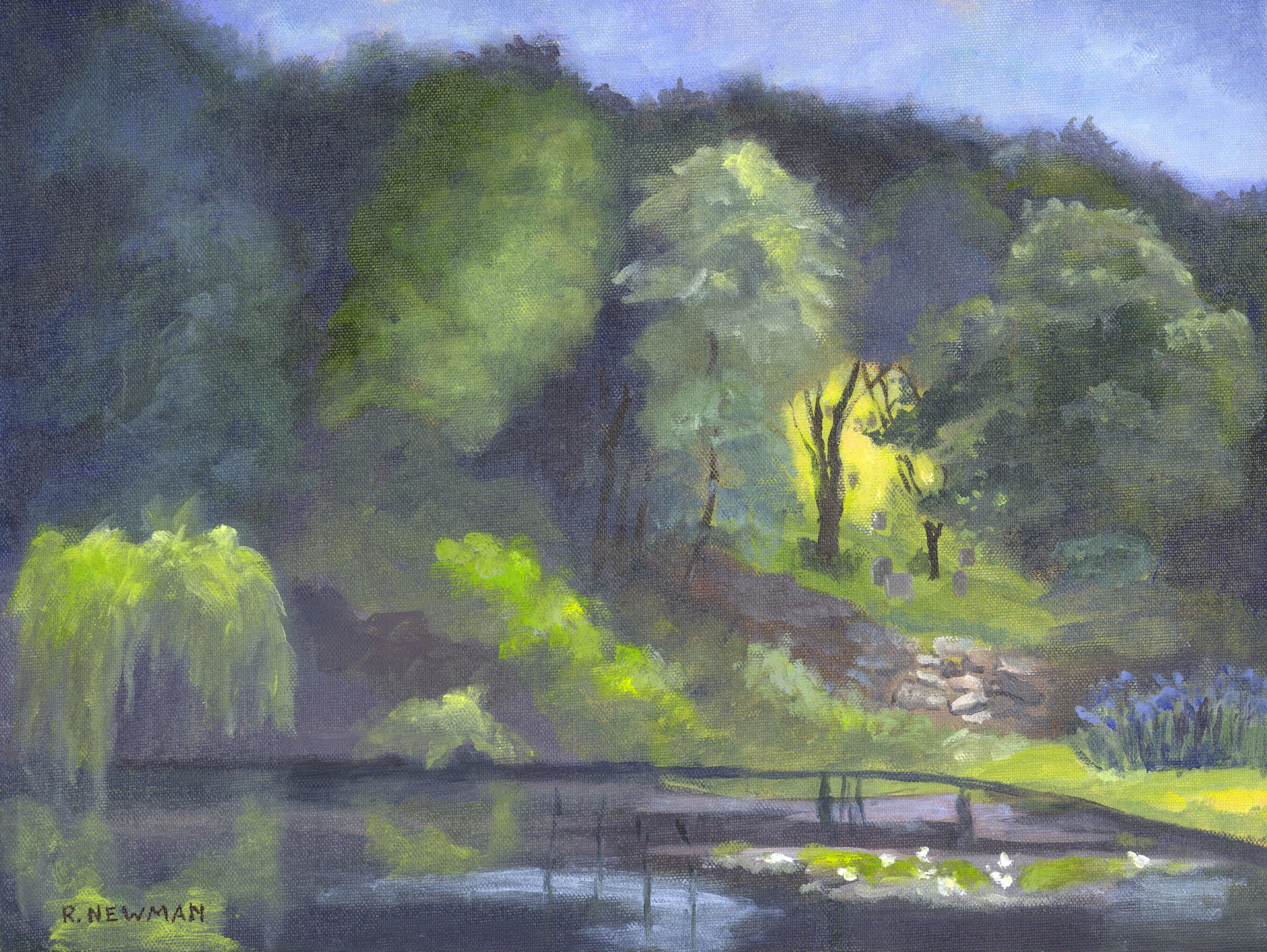 Rachel Newman Landscape Art - Pond in Rockport, Massachusetts