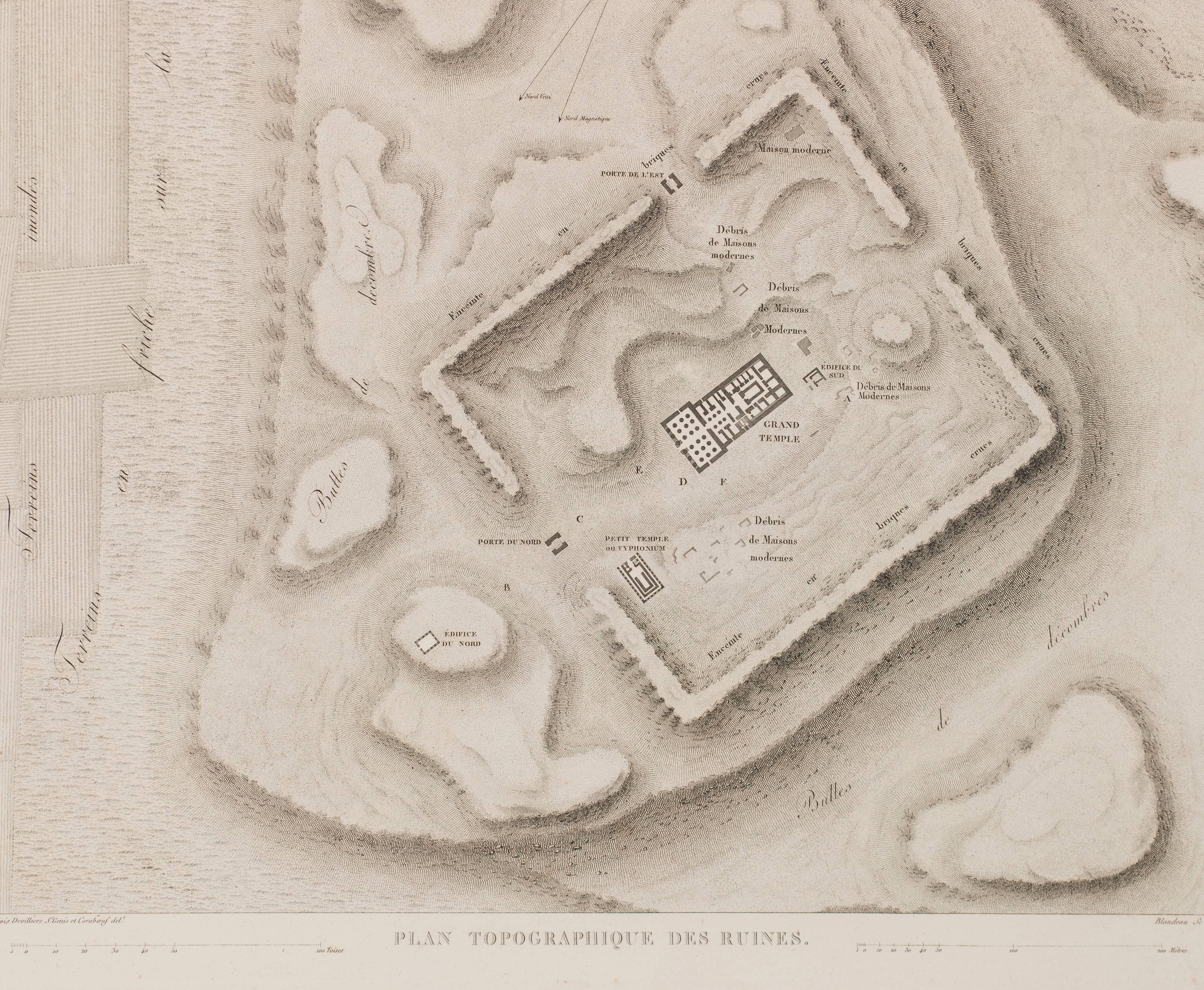 Denderah (Tentyris) Plan des Ruines - Realist Print by Unknown