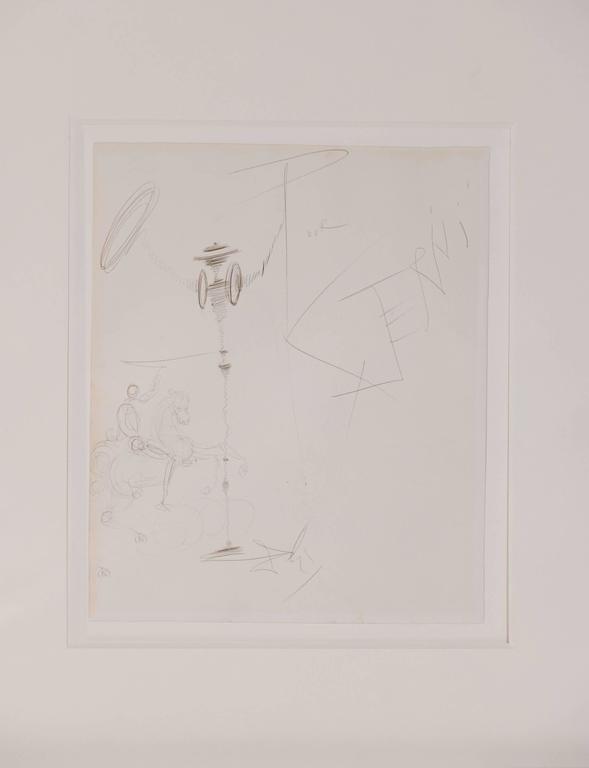 Salvador Dalí­ Dedication Pencil Drawing by Salvador Dali For Sale at