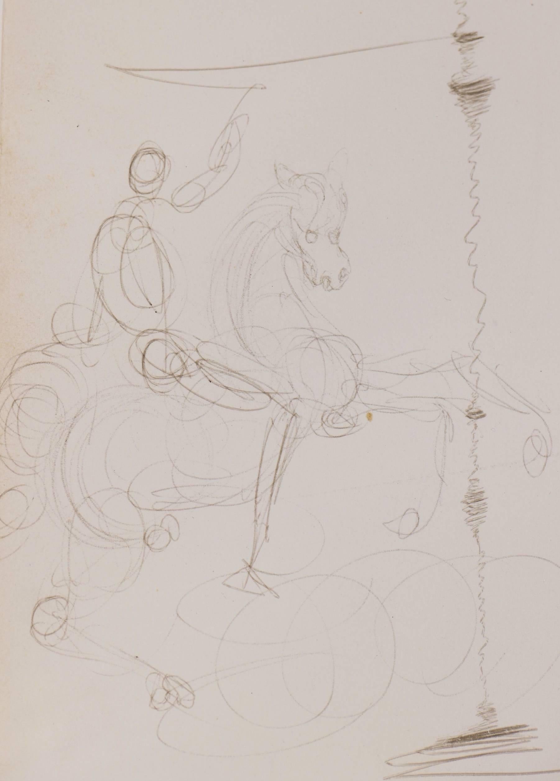 Dedication Pencil Drawing by Salvador Dali - Art by Salvador Dalí