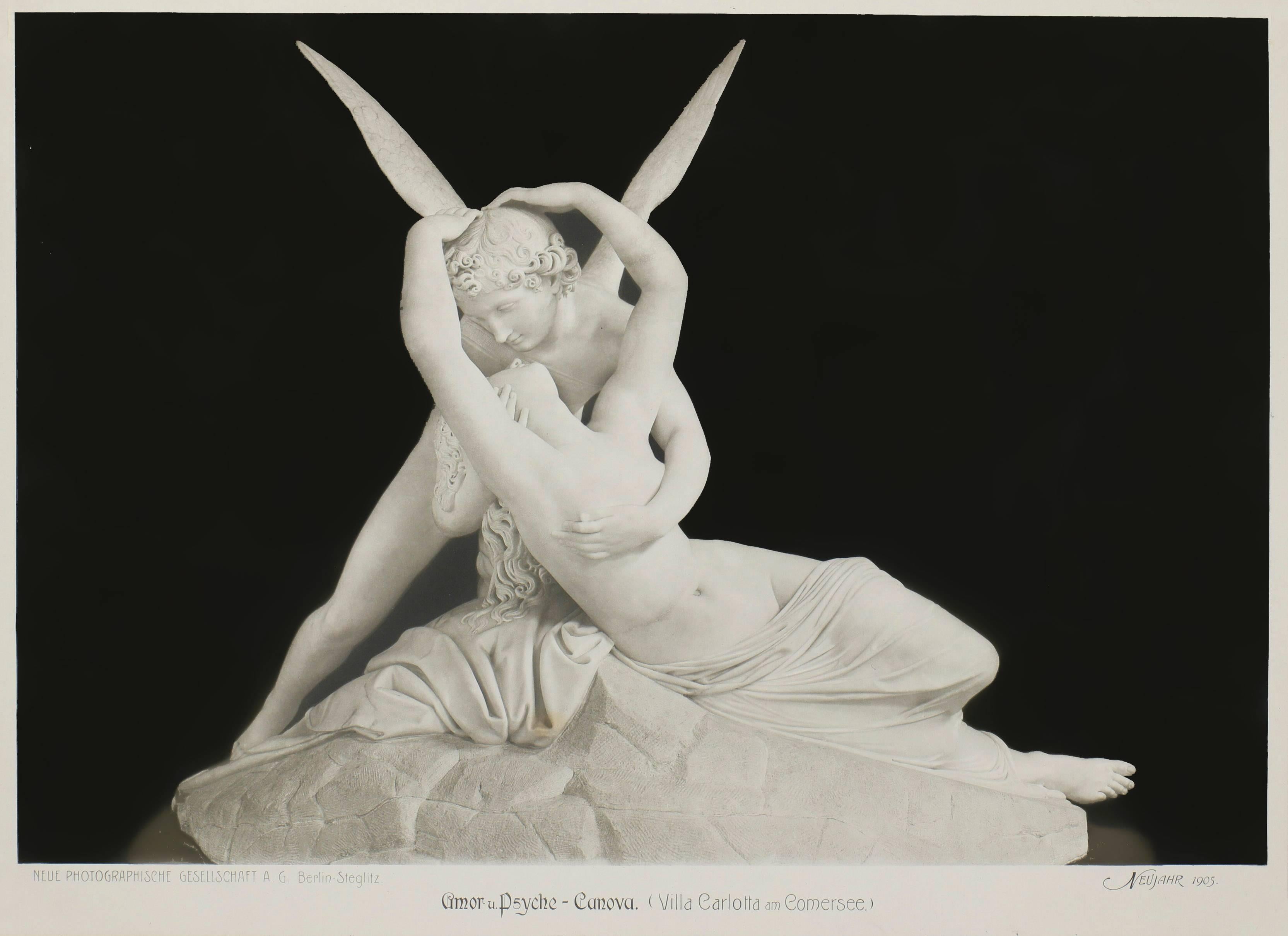 Antonio Canova Black and White Photograph - Amor and Psyche by Canova