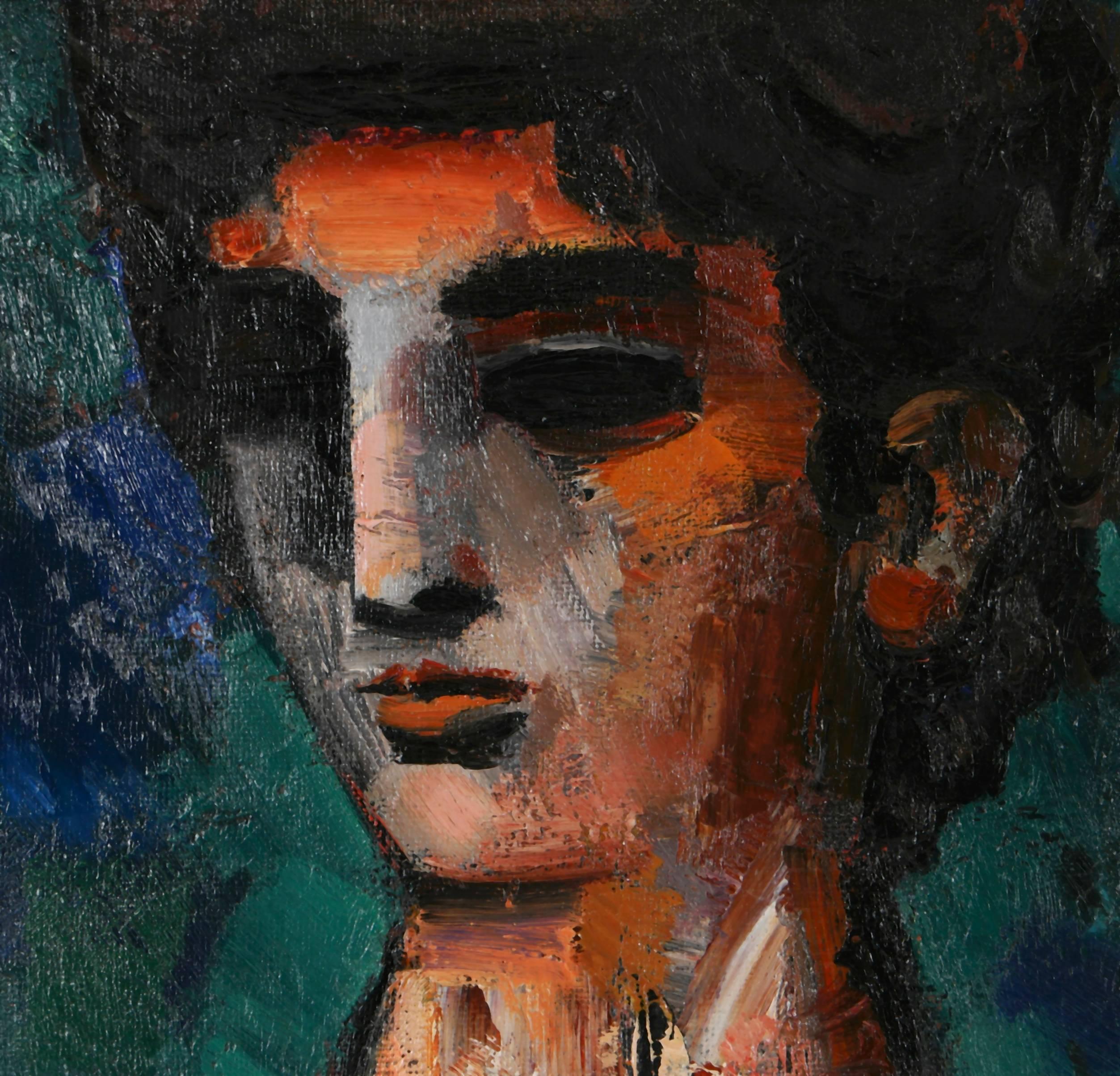 Female Portrait - Contemporary Painting by Unknown