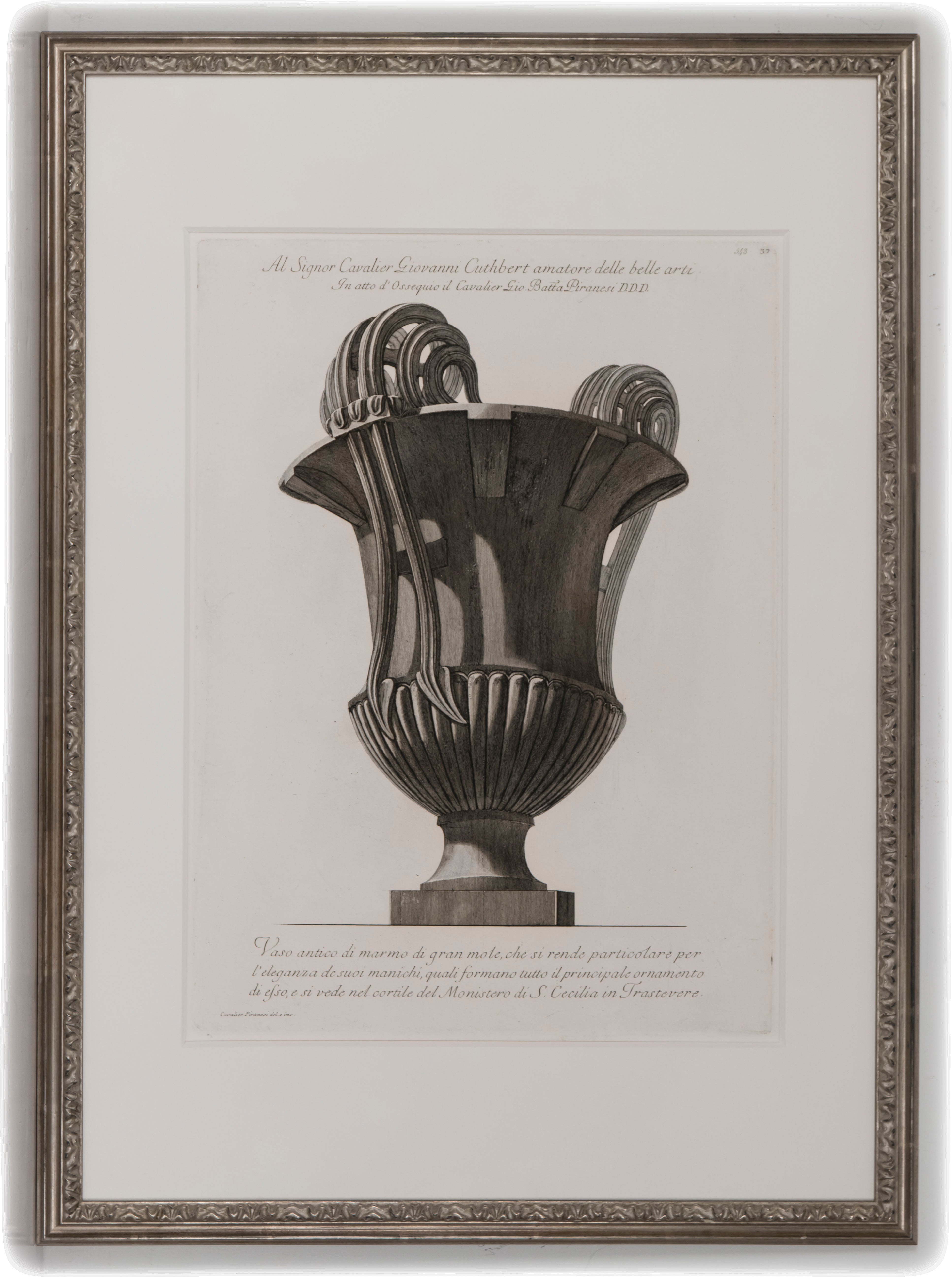 Gravure Originale De Giovanni Battista Piranesi - Vase Romain Antique - XVIIIe Siècle