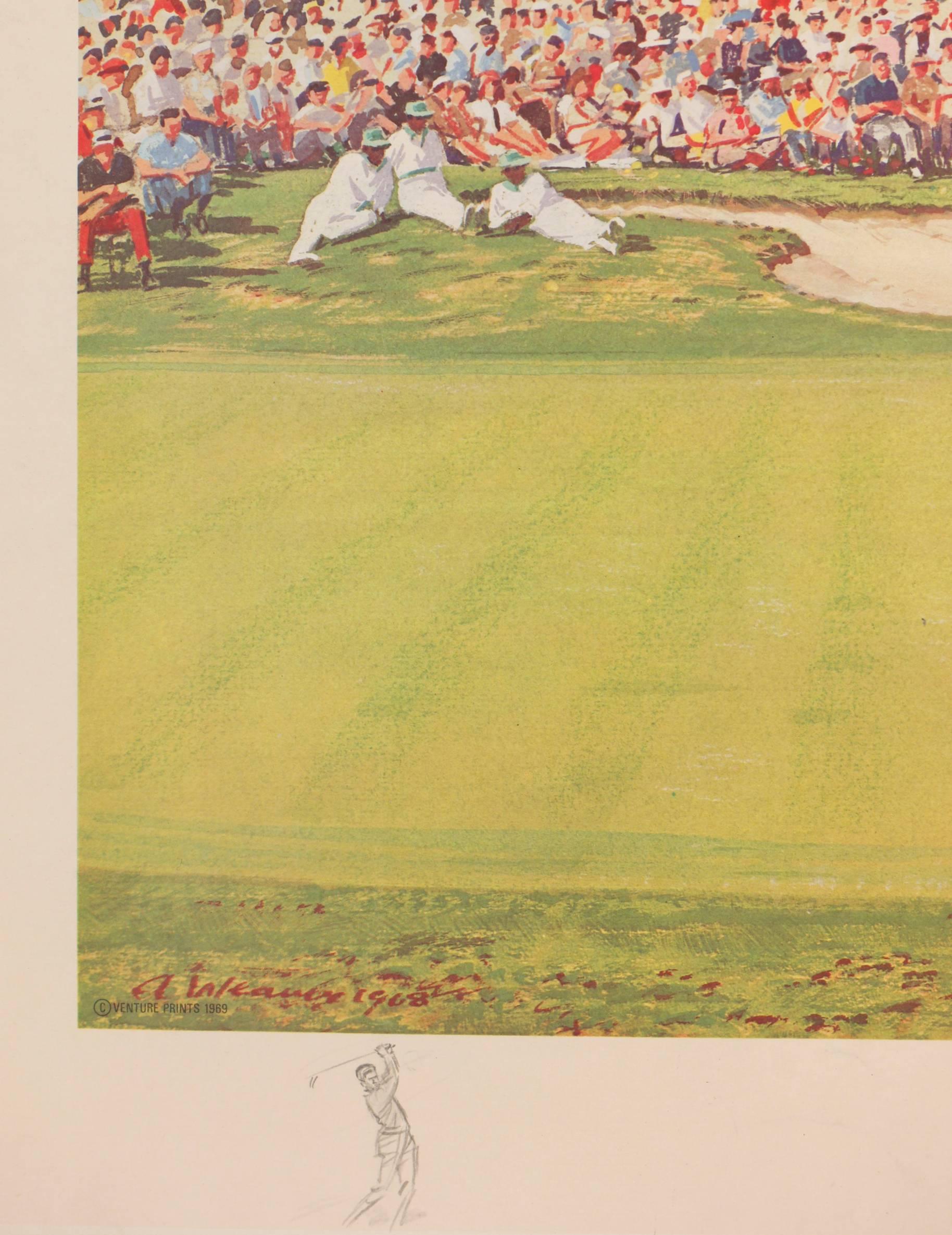Die Meister 1968, Goalby's Final Putt (Beige), Landscape Print, von Arthur Weaver