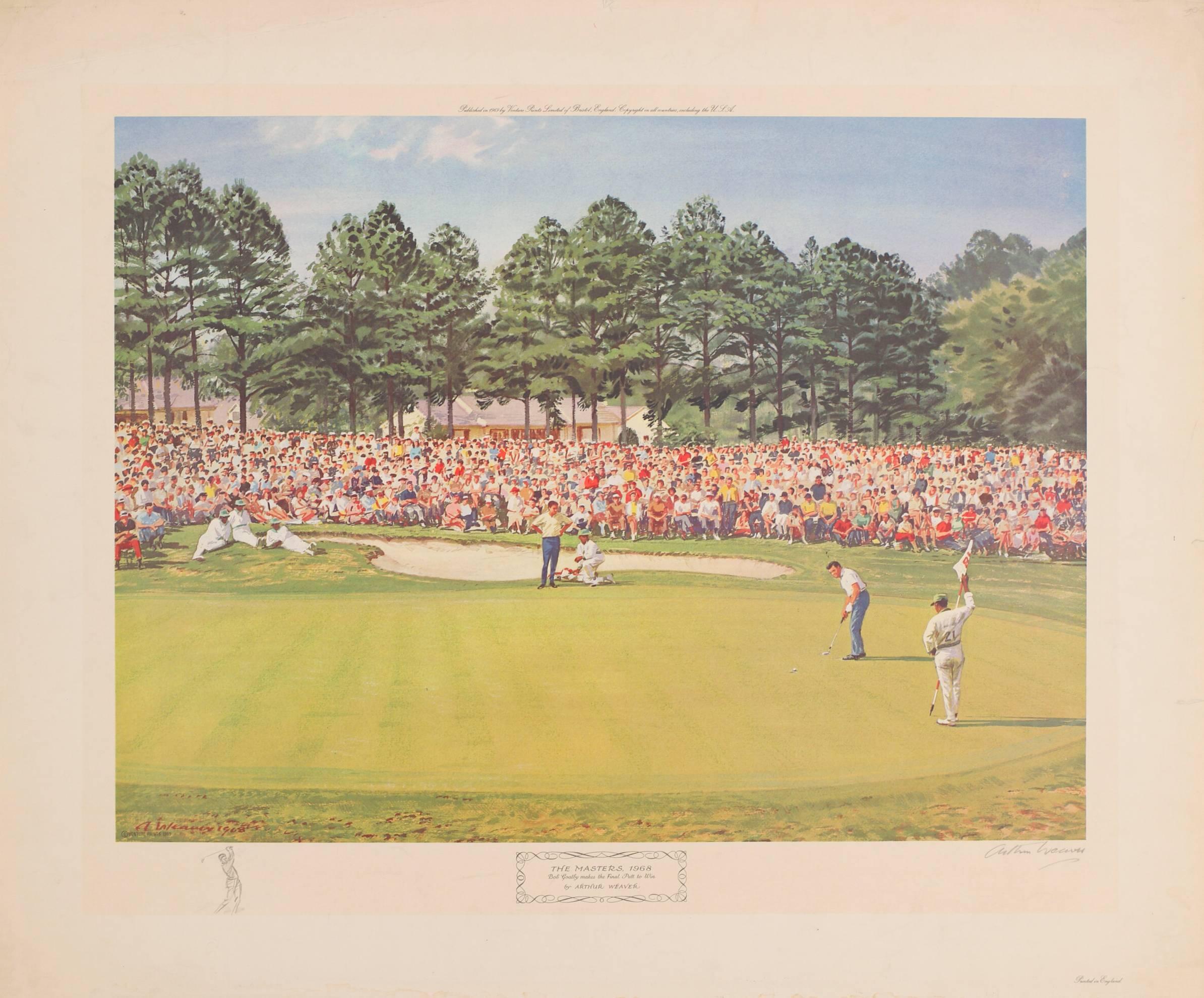 Arthur Weaver Landscape Print – Die Meister 1968, Goalby's Final Putt