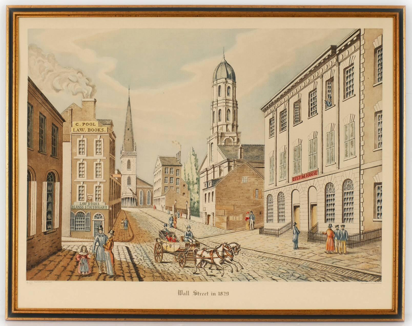 Unknown Landscape Print - Wall Street in 1829